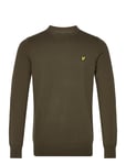 Lyle & Scott Cotton Merino Crew Neck Jumper Khaki Green