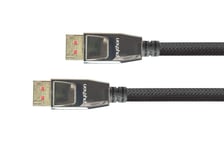 PYTHON Series Premium Câble DisplayPort 1.4 8 K 60 Hz / 4 K 240 Hz avec Verrouillage en métal plaqué Or, Triple Blindage ¿ Cu