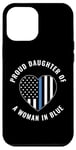 iPhone 12 Pro Max Blue Line Flag Themed Patriotic Proud Daughter of Police Case