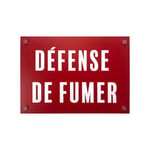 Interface Plv - Panneau pvc 'défense de fumer' format A3 avec fixation ventouses