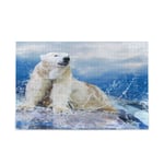 DOSHINE Jigsaw Puzzles 500 Pieces, White Polar Bear Animal Puzzle Adults Kids Educational Entertainment Games Toys for Family Toddlers Children