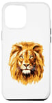 Coque pour iPhone 12 Pro Max Le roi des bêtes, tête de lion, confiance en soi, jungle