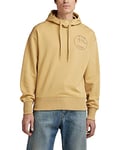 G-STAR RAW Men's Back Graphic Loose Hooded Sweatshirt, Beige (prairie sand D22233-A613-D308), L