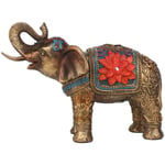 Signes Grimalt - Figurine d'éléphant en résine dorée décorative ethnique