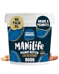 ManiLife Original Roast Smooth Peanut Butter, 900g Tub - Small Batch Vegan Peanut Butter Made from Single Origin Grade-A Argentine Peanuts - No Palm Oil, No Added Sugar, No GMOs