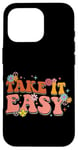 iPhone 16 Pro Take It Easy Retro Floral Motif Case