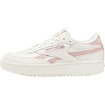 Reebok Women's Club C Double Sneakers, Chalk/Smokey Rose/Chalk, 4.5 UK