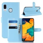 Galaxy A20/A30      Pu Wallet Case    [Lightblue]