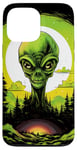 Coque pour iPhone 13 Pro Max Tête d'extraterrestre verte mignonne visage OVNI || Alien