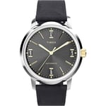 Automatique Montre Homme TIMEX MARLIN TW2W33900 Cuir Noir