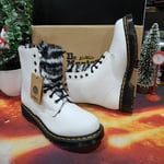 NEW IN BOX!! Dr Martens 1460 White Serena Fur Lined Boots Size UK 3