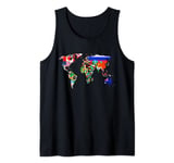 World Map Country Flag Atlas Tank Top