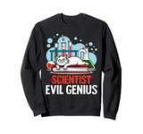 Evil Genius Scientist Cat Chemistry Lab Art Sweatshirt