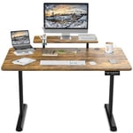 TRIUMPHKEY Bureau Assis Debout 140cm Bureau Hauteur Réglable Electrique,Marron Bureau Ordinateur,Standing Desk,Table Assis Debout Idéal pour l'apprentissage au Bureau et Les Jeux