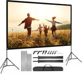 100"" Écran Videoprojecteur, 4K Hd 16 9 Pliable Ecran De Projection Sur Pied, Ecran Projecteur Avec Sac Portatif Pour Cinéma Maison Bureau Voyage