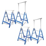 Tolletour - 4x Tréteaux télescopiques Hauteur réglable 80-130cm Bleu pliables Métal