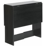 Sifree - Table a manger pliante de 4 a 6 personnes contemporain melaminee -noir- 103 x 76 cm