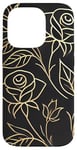 Coque pour iPhone 14 Pro Rose florale botanique, style minimaliste