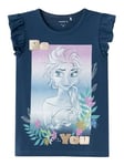 NAME IT NMFJENNY Frozen SS Top Box WDI, T-Shirt Fille, Festival Bloom,