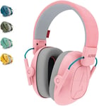 Muffy Casque Anti-Bruit : Protection Auditive Pour Enfants Jusqu'À 16 Ans - Ce Certifié - Confortable Et Réglable - Prévient Les Troubles Auditifs - Robuste Et Facile À Ranger Rose