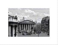 Wee Blue Coo LONDON ROYAL EXCHANGE ENGLAND VINTAGE HISTORY OLD BW FRAMED ART PRINT B12X275