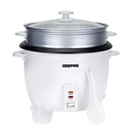 Geepas Rice Cooker & Steamer with Keep Warm Function, 2.8L | 900W, Automatic Cooking, Non-Stick Inner Pot, Easy Cleaning | Make Rice & Steam Healthy Food & Vegetables Includes Measuring Cup & Spatula