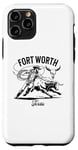 Coque pour iPhone 11 Pro Rodéo de Fort Worth, Texas, Bull Rider, Steer Wrangler Cowboy