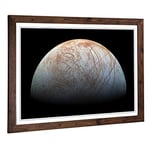 Big Box Art Framed Print of Planet Jupiter Moon Space Design | Wall Art Picture | Home Decor for Kitchen, Living, Dining Room, Bedroom, Hallway, Office, Walnut, A2 / 24.5x18 Inch / 62x45cm