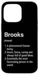 Coque pour iPhone 14 Pro Max Brooks Définition du nom Dictionnaire amusant