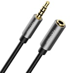 deleyCON 5m Rallonge Prise Jack pour Casque Audio AUX 3,5mm Jack CTIA 4 Broches TRRS Câble de Rallonge Audio Stéréo pour Microphone Metal Plug PC Téléphone Mobile Smartphone Tablette Récepteur Hifi