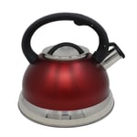 2.7L Steelex Whistling Kettle Red Serving Tea Coffee Stovetop Hob Kitchen