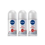 Nivea Dry Comfort Women Roll-on Deodorant Antiperspirant 50ml 3, 6 Pack