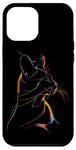 iPhone 12 Pro Max Vibrant Cat Silhouette Line Drawing Beauty Case