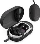 Étui de Grande Transport Rigide Housse Compatible avec Meta Quest 3S/Oculus Quest 3/2/Pro/Pico4 Accessoires VR Gaming Casque avec Elite Strap, Les Manettes Touch et VR, Grande (Noir)