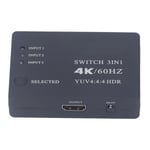 HD Multimedia Interface Switcher 4K 60HZ 3 in 1 Out 3x1 HD Multimedia Interface Switch kaukosäätimellä TV Boxille DVD