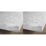 Douceur d'Intérieur, Rénove Matelas 90 X 190 Cm 100% Polyester, Rena Gris (Lot de 2)