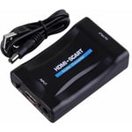 Péritel vers hdmi Adaptateur,1080p hd Convertisseur Scart vers hdmi Compatible pour ntsc pal pour Sky hd Blu Ray PS3 tv vcr vhs, etc.