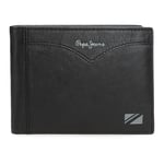 Pepe Jeans Jacket Portefeuille avec Porte-Monnaie Noir 12,5 x 9,5 x 1 cm Cuir by Joumma Bags, Noir, Talla única, Portefeuille avec Porte-Monnaie