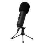 Newskill Kaliope Microphone professionnel RGB 5 couleurs fixes et effets rotatifs Kaliope pour gaming et podcast avec filtre anti-pop, trépied, câble et accessoires