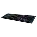 Logitech G915 LIGHTSPEED Wireless Mechanical Gaming Keyboard, Linear GL Key Switch with Flat Profile, Lightsync RGB, Ultra Slim Design, 30+ Hours Battery Life, German QWERTZ Layout