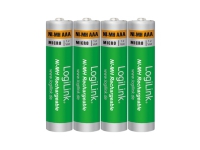 LogiLink LR03RB4, Laddningsbart batteri, AAA, Nickel-metallhydrid (NiMH), 1,2 V, 4 styck, 1000 mAh