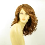 mid length wig for women wavy dark blond copper ref MAELYS g27 PERUK