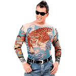 Widmann 7122T - Tattoo Shirt tigre et dragon, faux tatouages, biker, rocker, gangster, déguisements, carnaval
