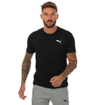 Puma Mens Essentials Small Logo T-Shirt - Black Cotton - Size Large