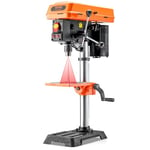 VEVOR Perceuse à Colonne d'Établi 254 mm, 550 W, Vitesse Réglable 510/780/1300/1820/2430 tr/min, Moteur à Induction 2,3 A, Table de Travail Inclinable 0-45°, Lampe de Travail à LED, pour Bois et Métal