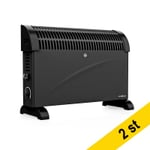 Konvektorelement 2000W | Nedis | rum upp till 25m² | svart 2st