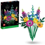 LEGO Icons 10313 Bouquet de Fleurs Sauvages, Plantes Artificielles avec Coquelic