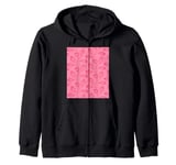 Climbing Vine Leaves In Girly Pink On Pink Zip Hoodie