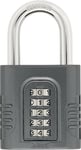 ABUS combination lock 158/65 - padlock with zinc die-cast housing - with individually adjustable combination code - ABUS security level 8 - dark grey