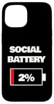 Coque pour iPhone 15 Batterie sociale 2 %